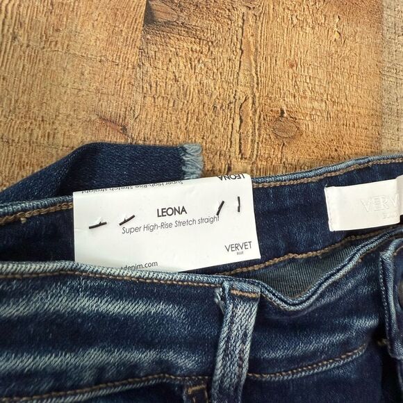 NWT Vervet Leona Super High Rise Straight Stretch Raw Hem size 31 - Picture 10 of 12